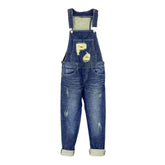 Ripped chest slim denim dungaree